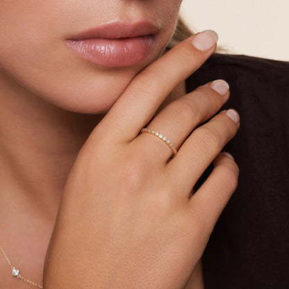 Moissanite Bezel Dot Eternity Ring