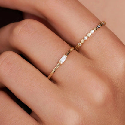 Baguette Cut Moissanite Ring