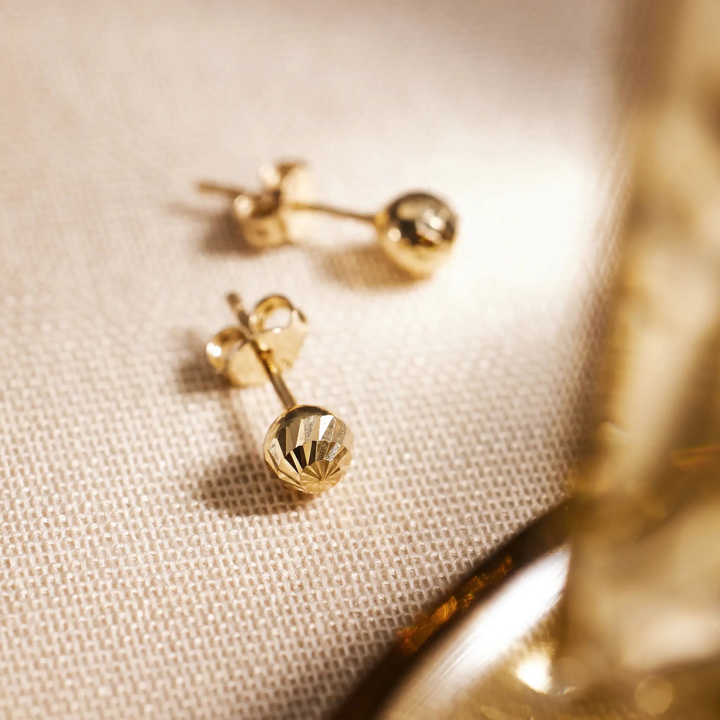 Diamond Cut Sphere Studs