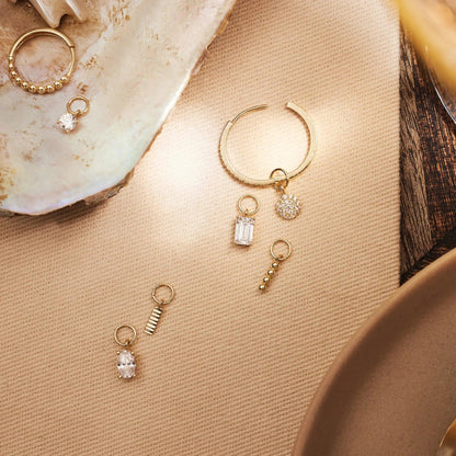 Pave Moissanite Round Hoop Charm