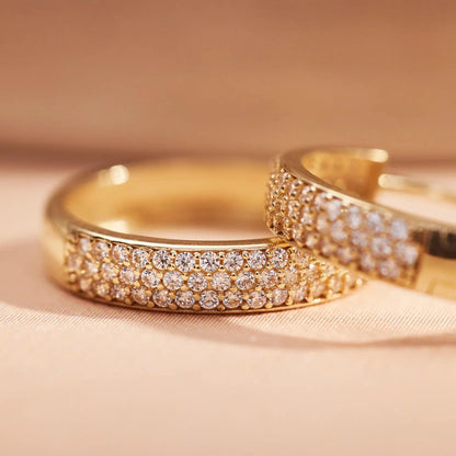 Pave Moissanite Bold Medium Hoops (18mm)
