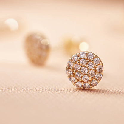 Pave Moissanite Round Studs