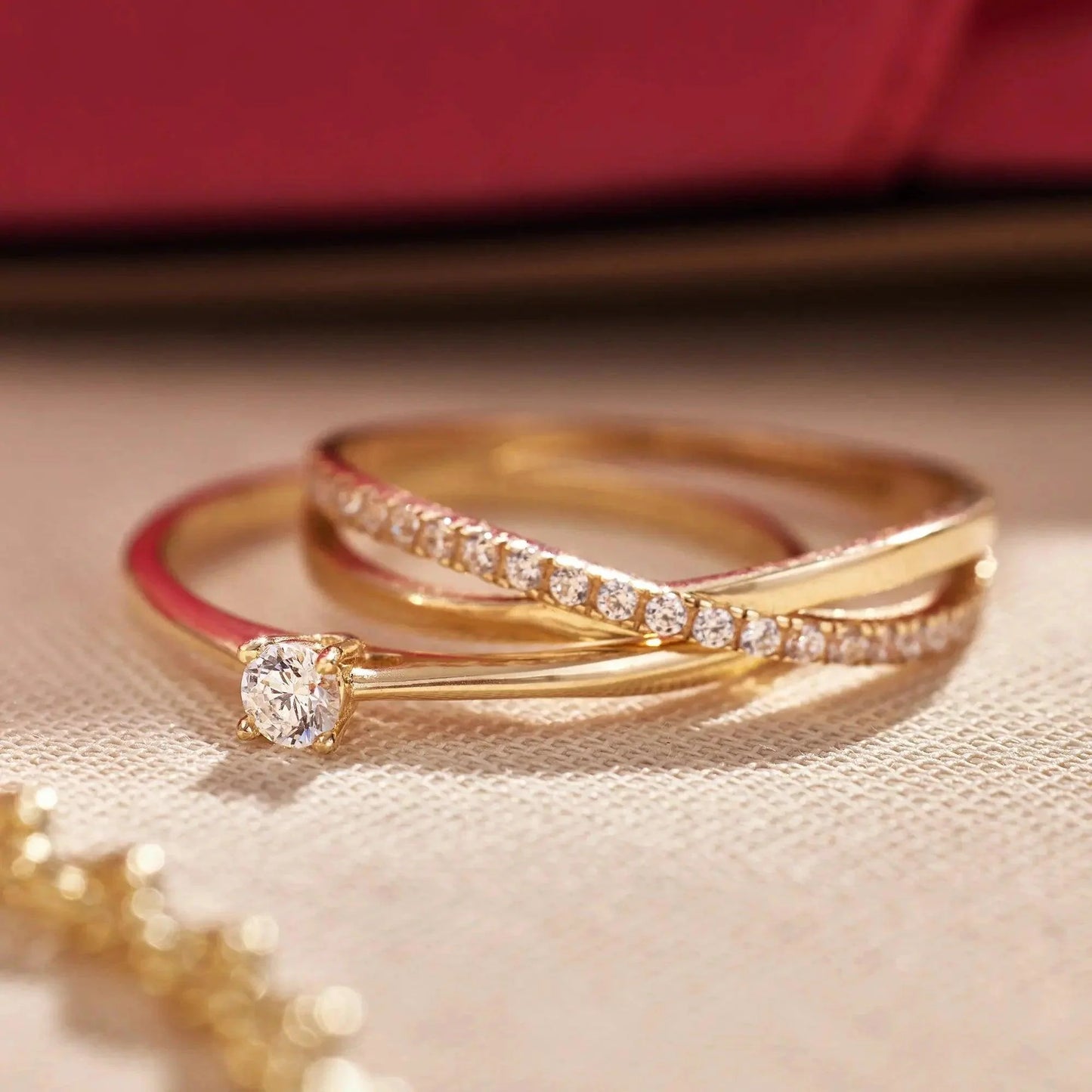 Chaton Set Moissanite Ring