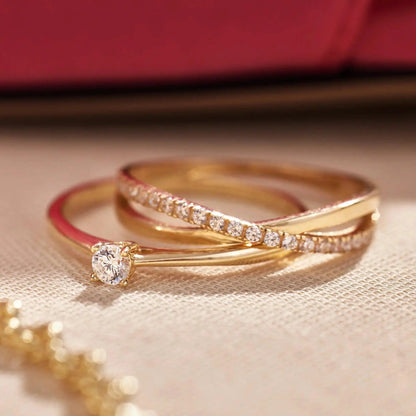 Chaton Set Moissanite Ring
