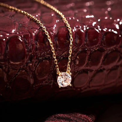 Round Cut Moissanite Pendant Necklace