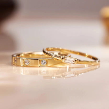 Threefold Moissanite Band Ring