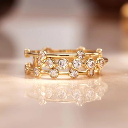 Bezel Set Moissanite Band Ring