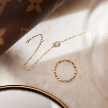 Pav¨¦ Cubic Zirconia Round Bracelet