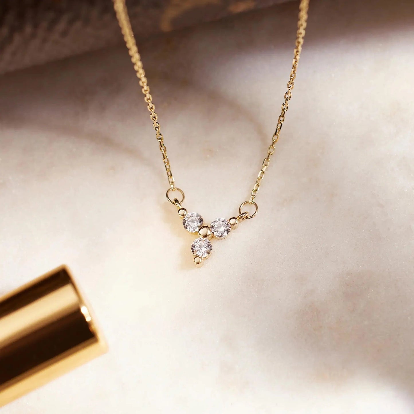 Cubic Zirconia Lotus Pendant Necklace