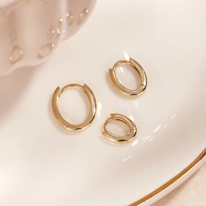 Oval Small Huggie Hoops (10mm)