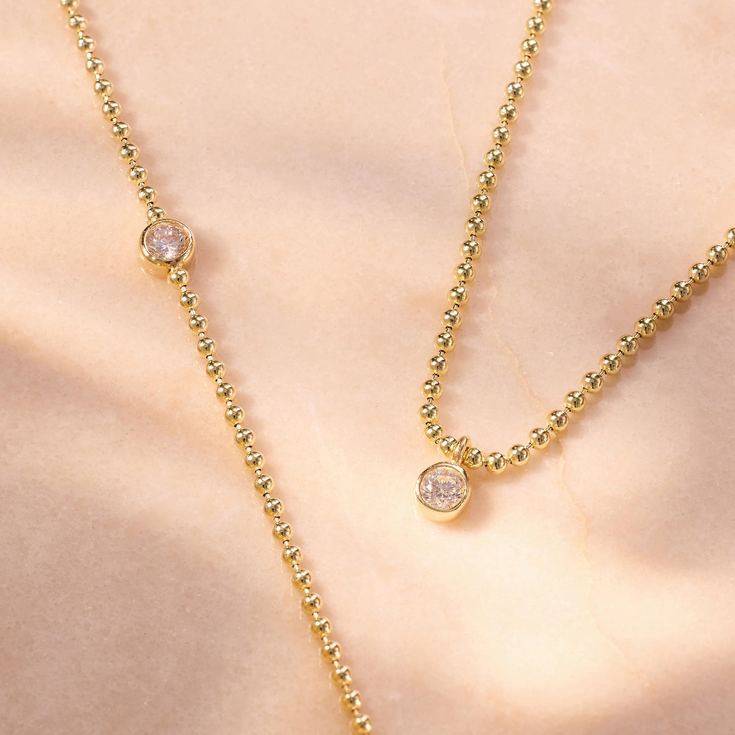 Solo Bezel Set Moissanite  Beaded Bracelet