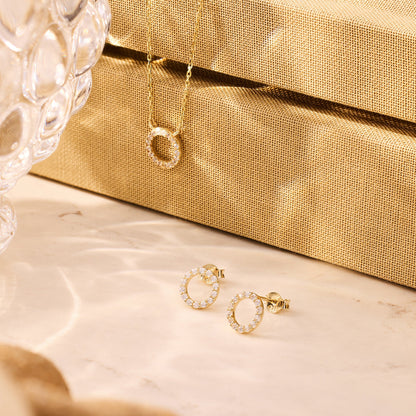 Pave Moissanite Halo Pendant Necklace