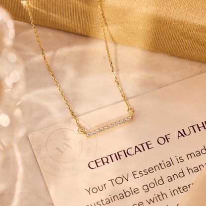 Pav¨¦ Cubic Zirconia Bar Necklace