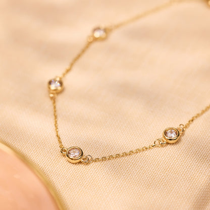 Stationed Bezel Set Cubic Zirconia Bracelet