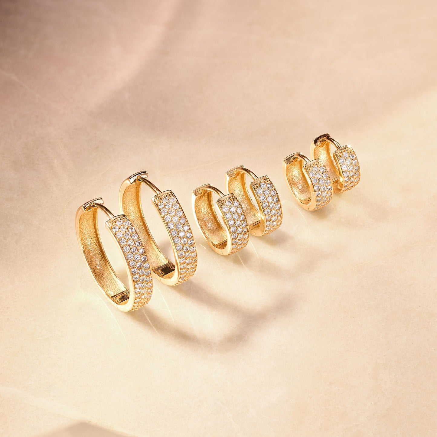 Pave Moissanite Bold Small Huggie Hoops (10mm)