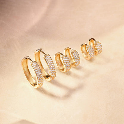 Pave Moissanite Bold Small Huggie Hoops (10mm)