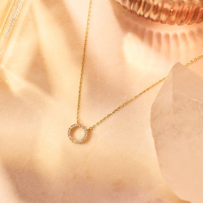 Pave Moissanite Halo Pendant Necklace