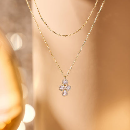 Moissanite Flower Pendant Necklace