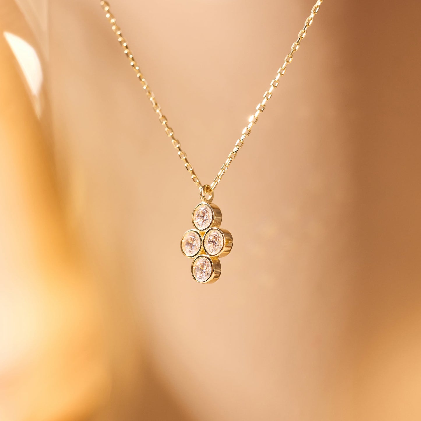 Moissanite Flower Pendant Necklace