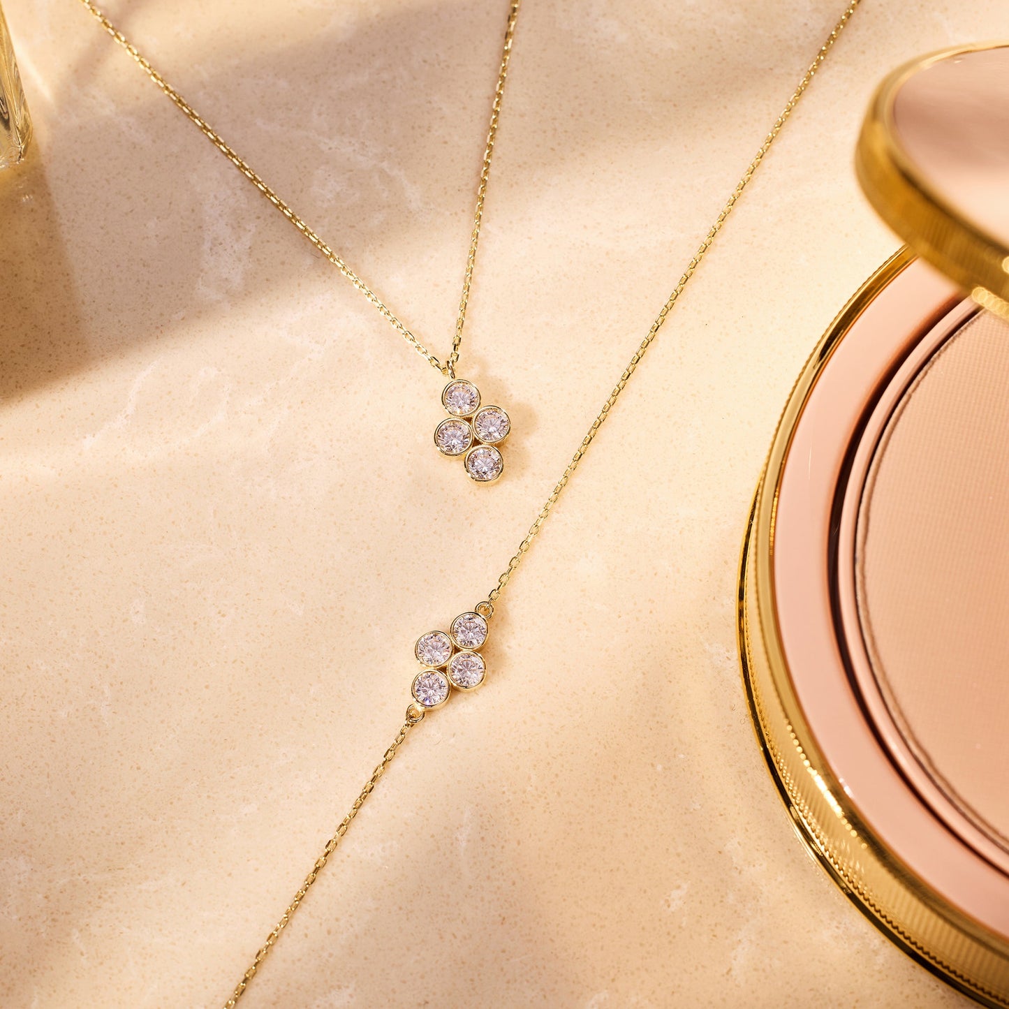 Moissanite Flower Pendant Necklace