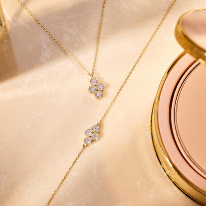 Moissanite Flower Pendant Necklace