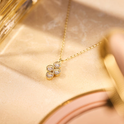 Moissanite Flower Pendant Necklace