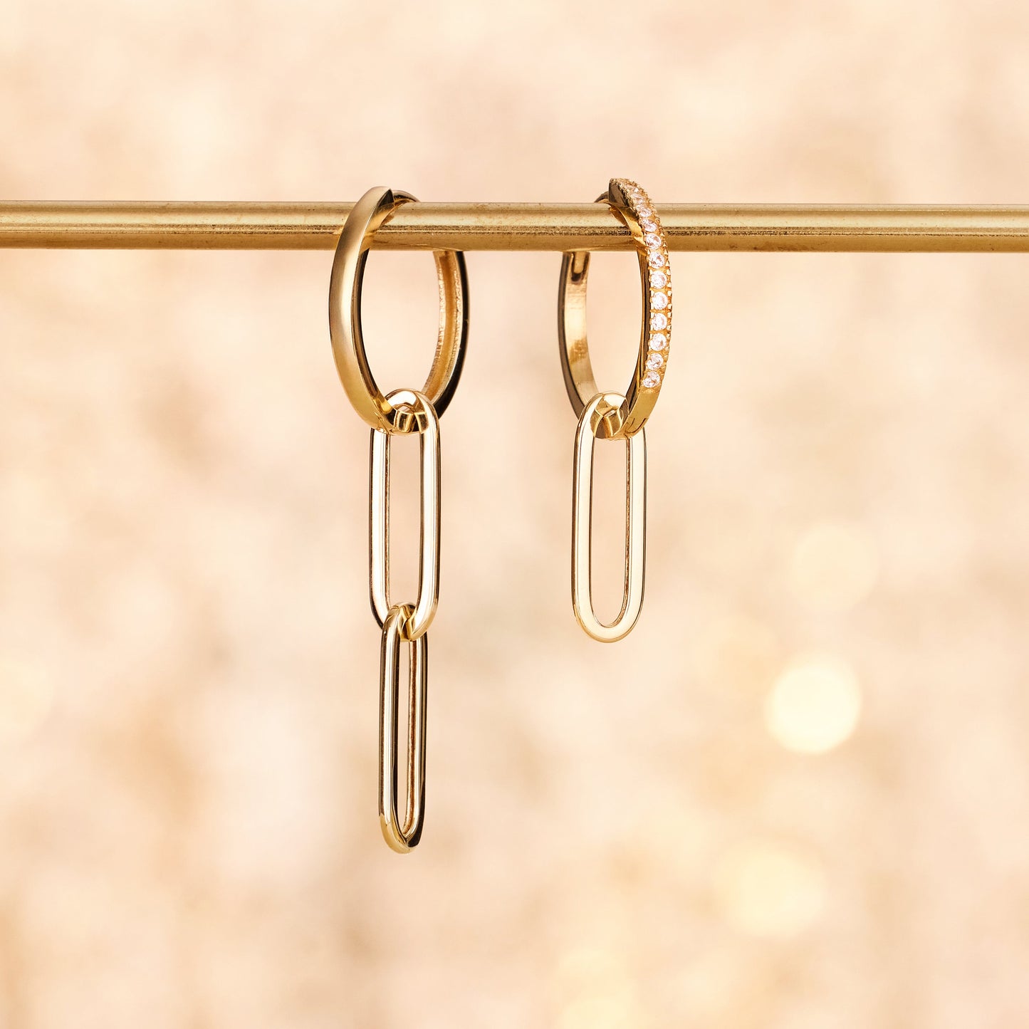 Solo Linked Paperclip Hoop Charm