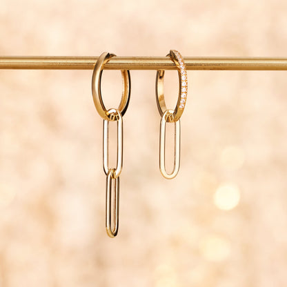 Solo Linked Paperclip Hoop Charm