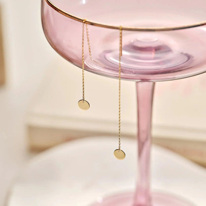 Coin Pull Through Drop Earrings