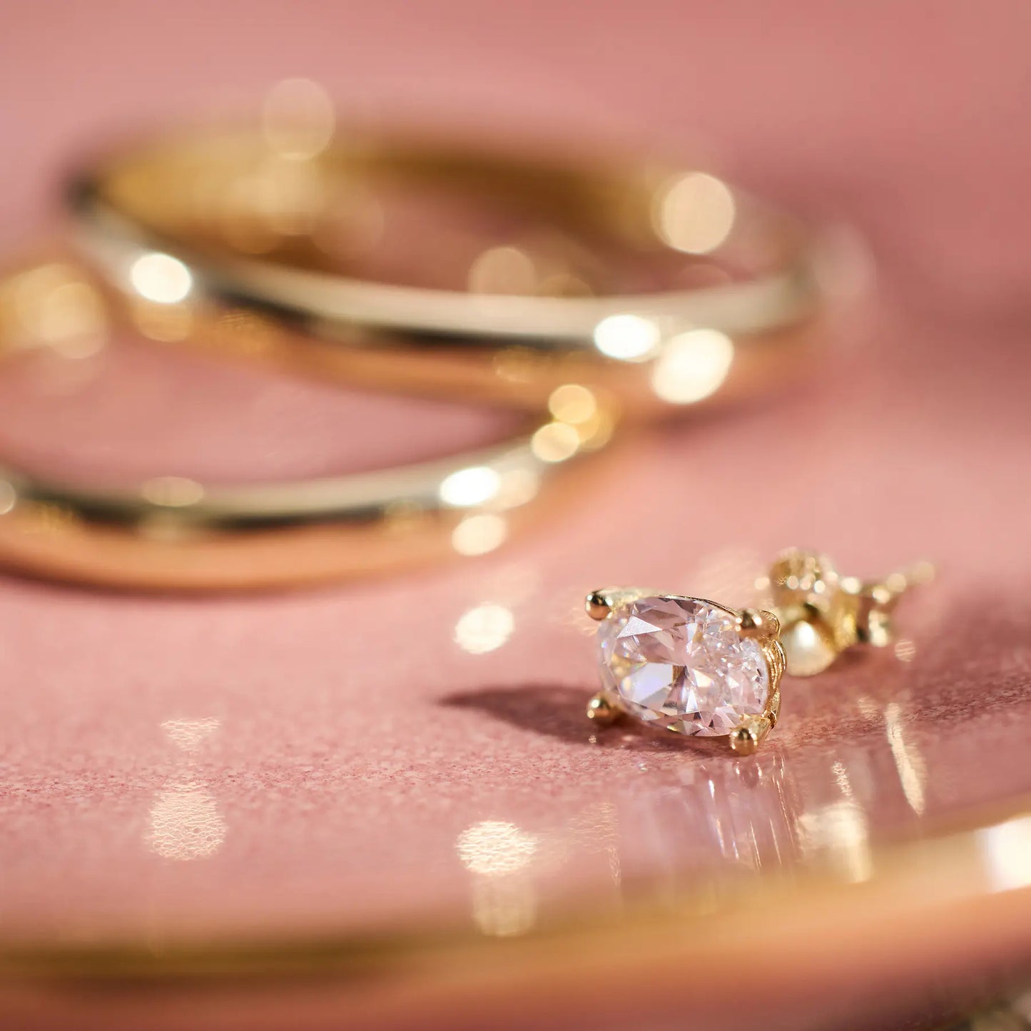 Oval Cut Cubic Zirconia Studs