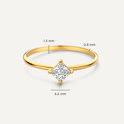 Square Cut Moissanite Ring