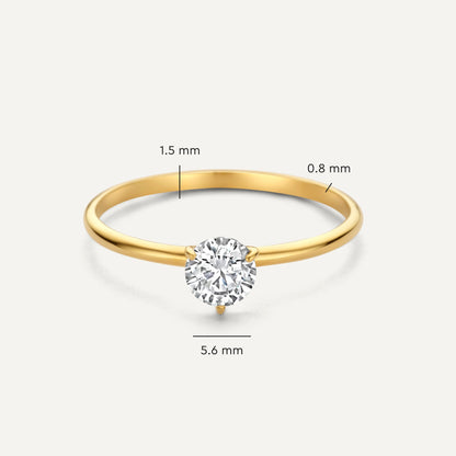 Three Prong Round Cut Moissanite Ring