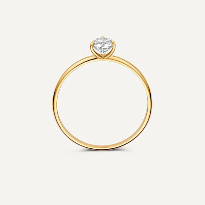 Three Prong Round Cut Moissanite Ring