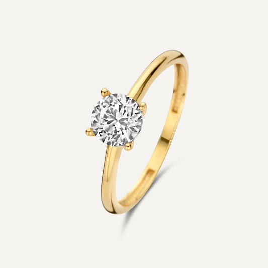 Four Prong Round Cut Moissanite Ring