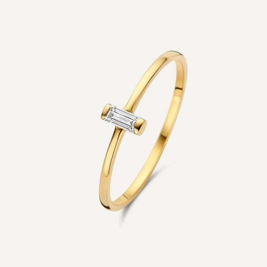Vertical Baguette Cut Moissanite Ring