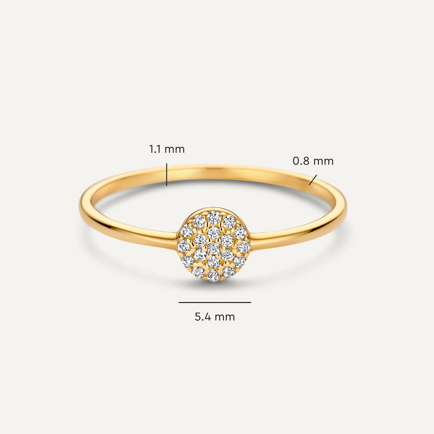 Pav¨¦ Cubic Zirconia Round Ring