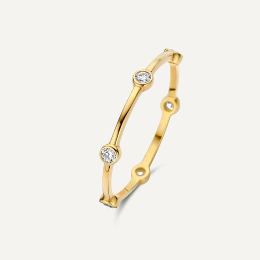 Six Bezel Set Moissanite Band Ring