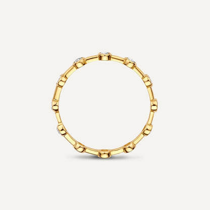 Twelve Bezel Set Moissanite Band Ring