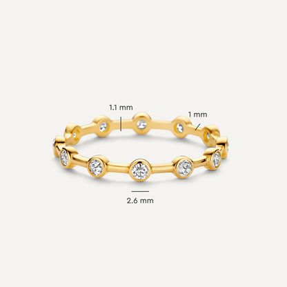 Twelve Bezel Set Moissanite Band Ring