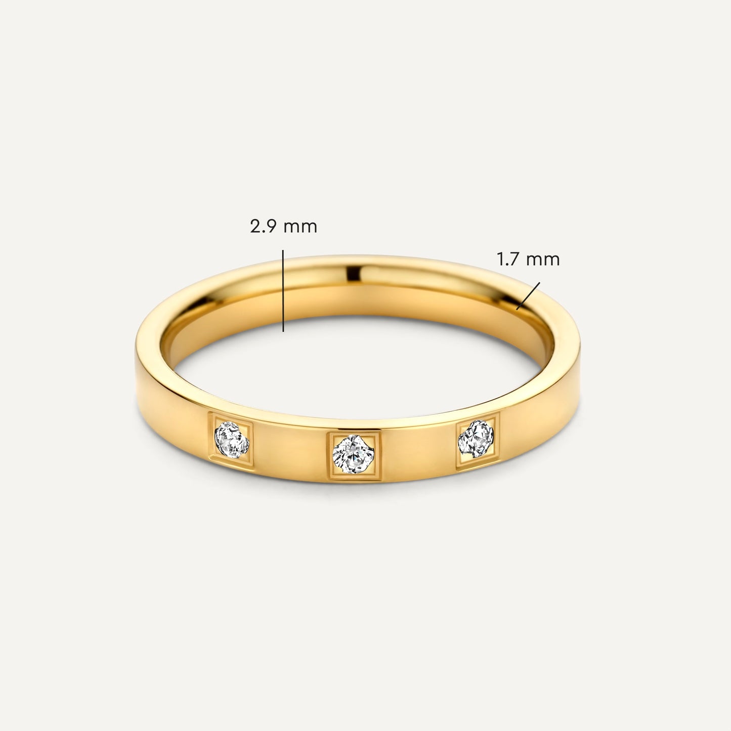 Threefold Moissanite Band Ring