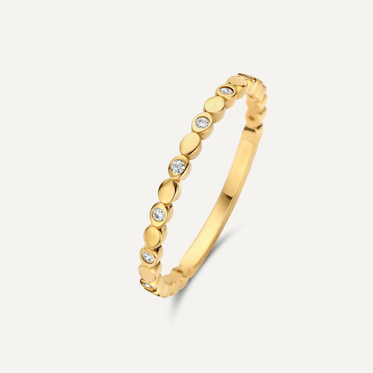 Sparkling Moissanite Bezel Dot Eternity Ring