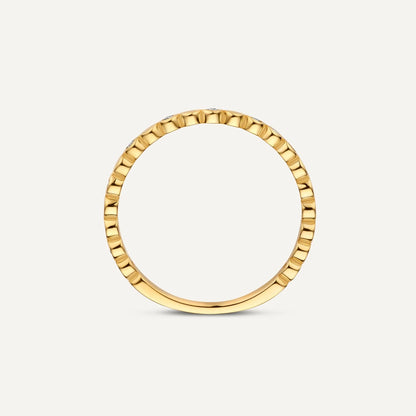 Sparkling Moissanite Bezel Dot Eternity Ring