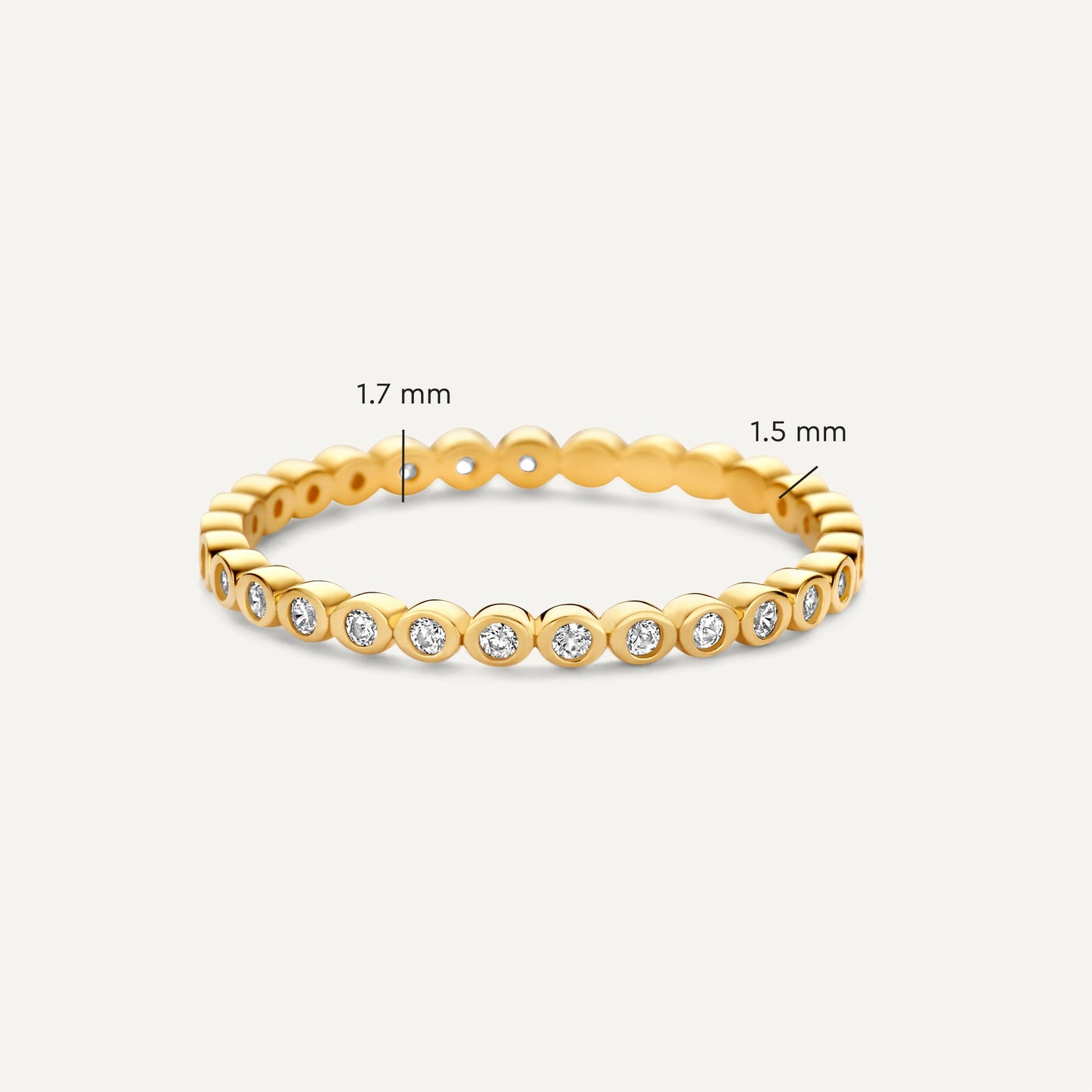 Moissanite Bezel Dot Eternity Ring