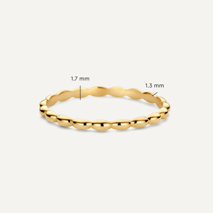 Oval Beaded Stacker Ring