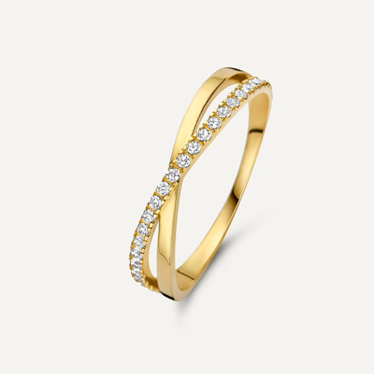 Crossover Pave Moissanite  Eternity Ring