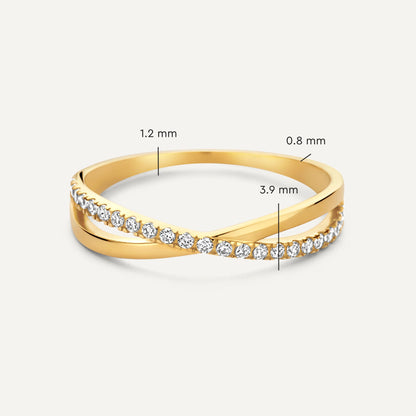 Crossover Pave Moissanite  Eternity Ring