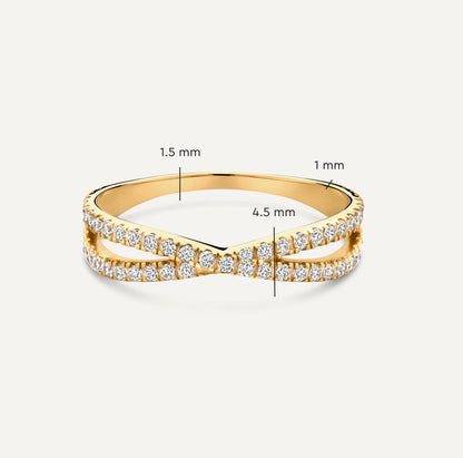 Cubic Zirconia Crossover Double Eternity Ring