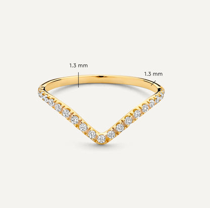Cubic Zirconia Wishbone Ring