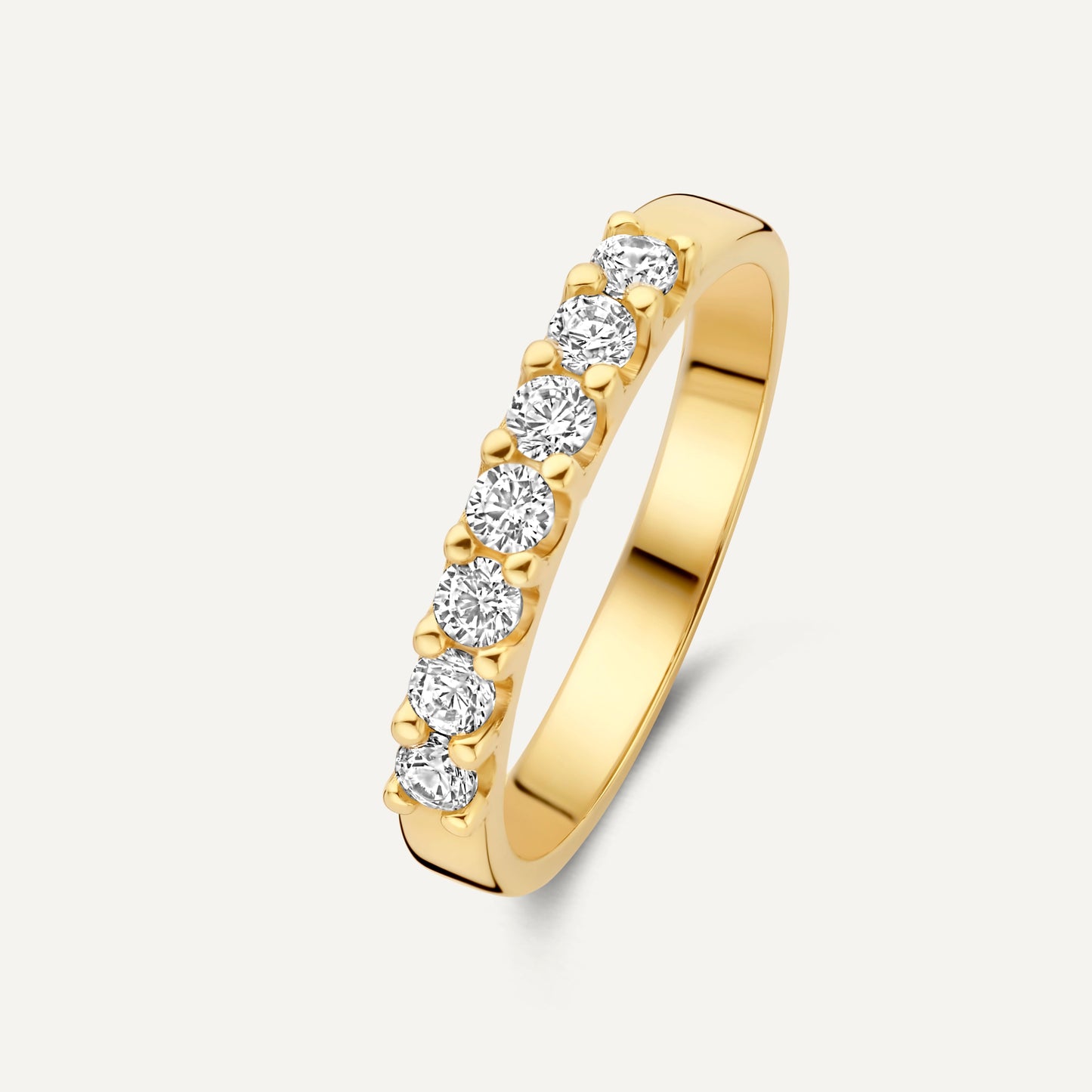 Bold Cubic Zirconia Half Eternity Ring