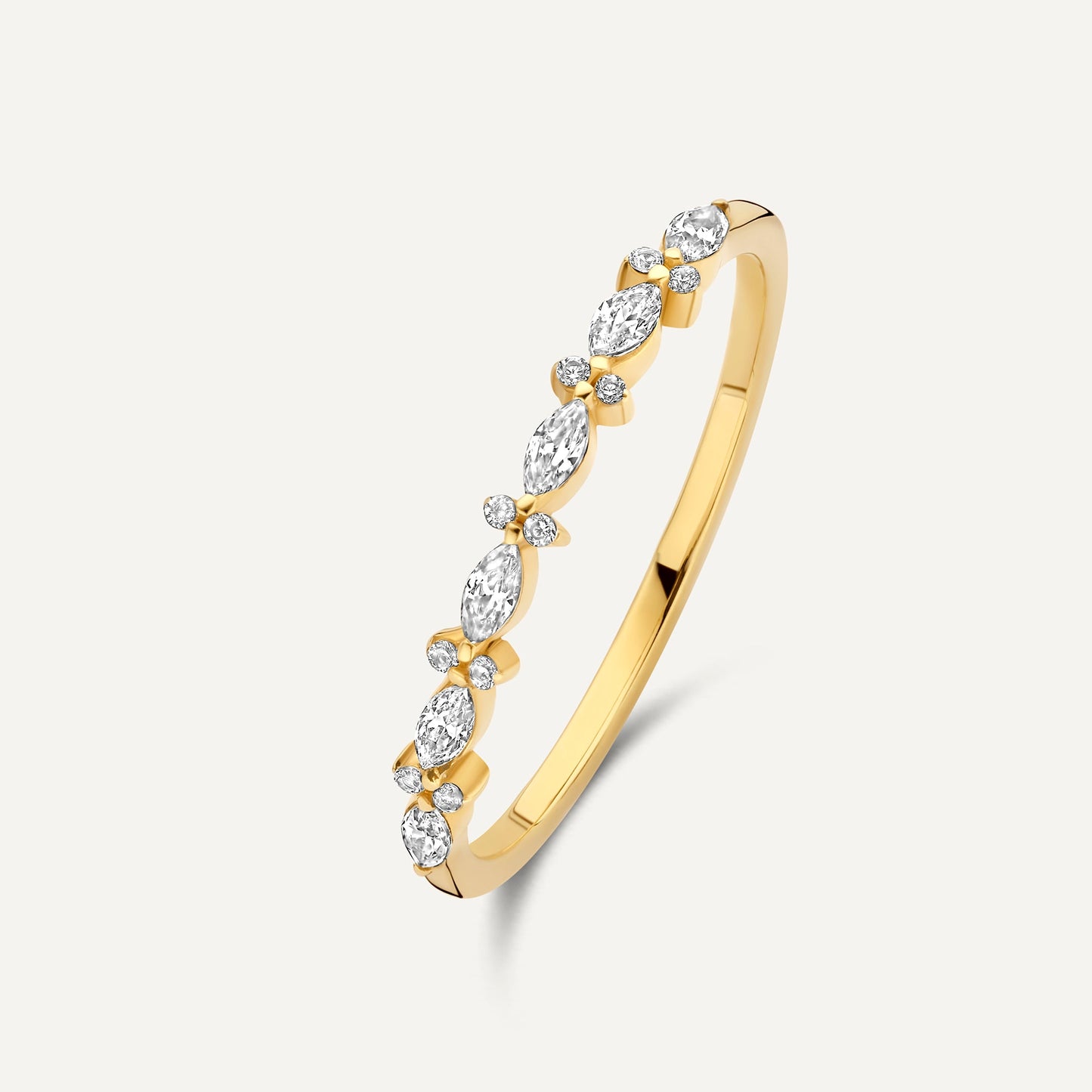 Marquise and Round Cut Cubic Zirconia Ring